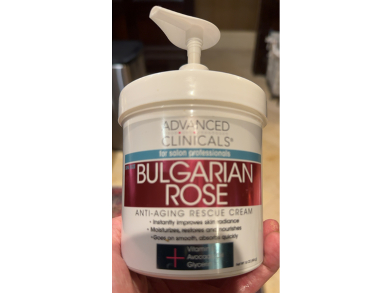 Advanced Clinicals Anti Aging Rescue Cream, Bulgarian Rose, 16 oz/454 g