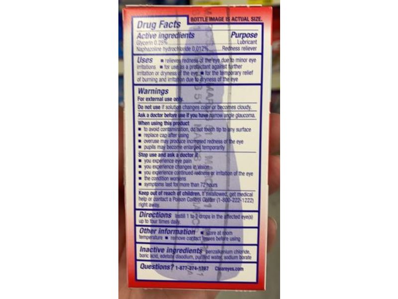 Clear Eyes Redness Relief Lubricant/Redness Reliever Eye Drops, Plus Relieves, Dryness Burning Irritations, 1 fl oz/30 mL