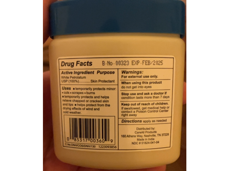 CareAll petroleum Jelly Skin Protectant, 4 oz/113 g