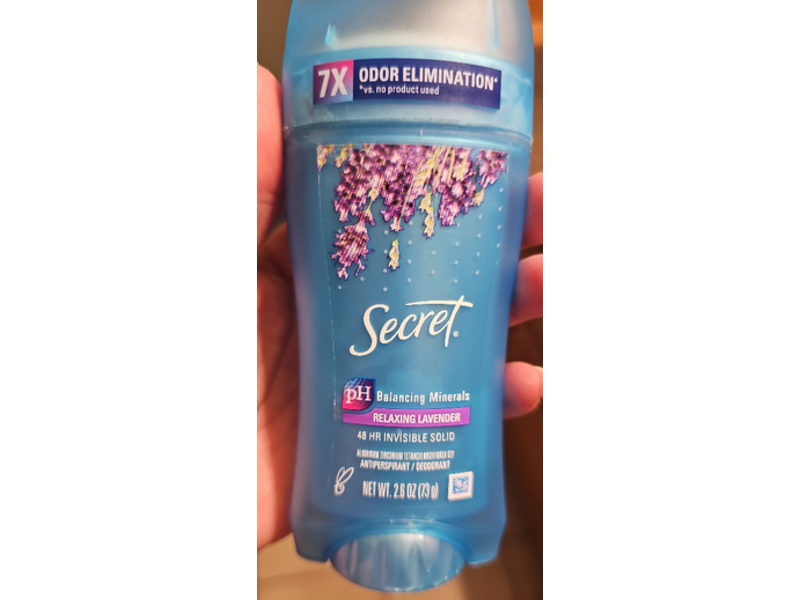 Secret Antipersopirant/Deodorant, Relaxing Lavender, 2.6 oz/73 g