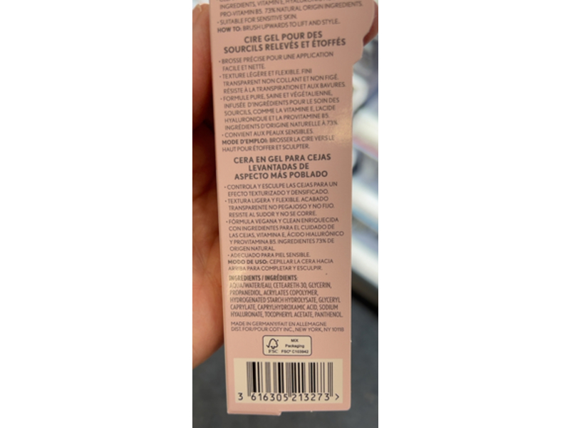 Covergirl Clean Fresh Brow Enhancer Gel Wax, Clear, 0.18 fl oz/5.5 mL