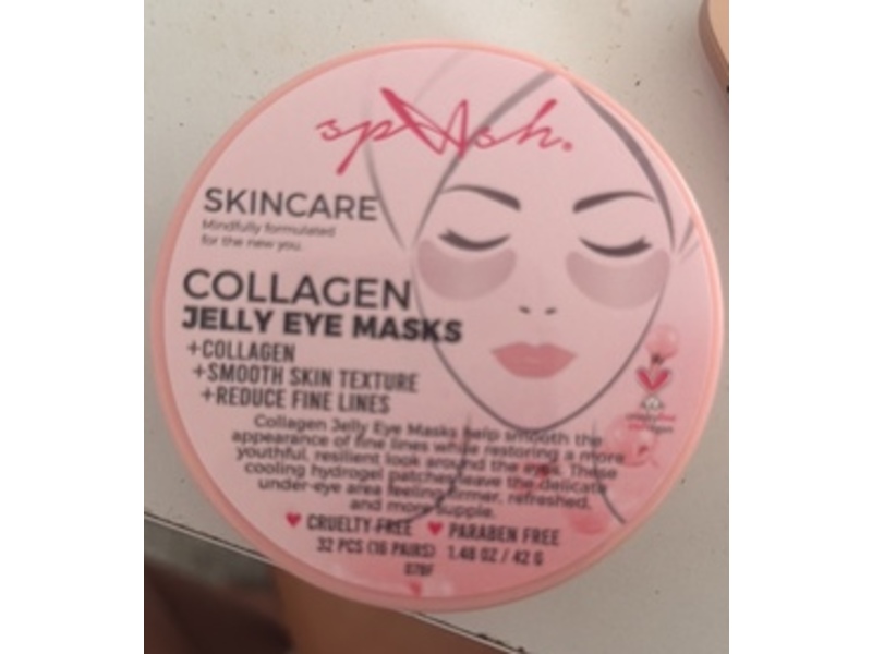 Splash Skincare Collagen Jelly Eye Masks, 1.48 oz/42 g, 32 Count