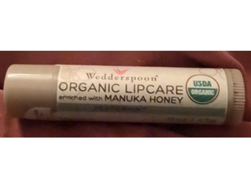 Wedderspoon Organic Lipcare Enriched with Manuka Honey, Peppermint, 4.5 g