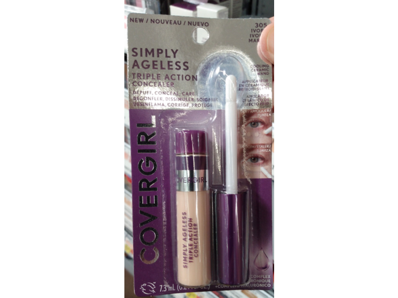 Covergirl Simply Ageless Triple Action Concealer, Ivory, 0.24 fl oz/7.3 mL