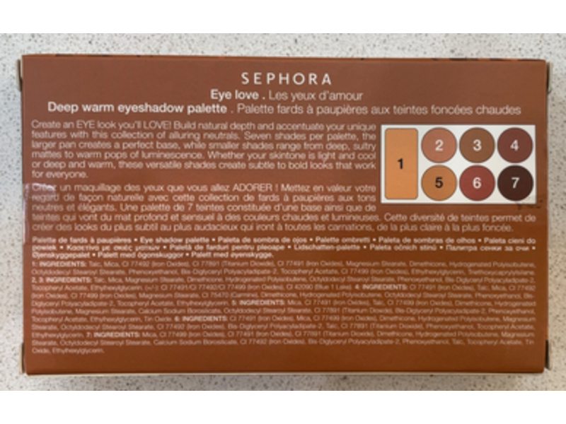 Sephora Eye Love Deep Warm Eyeshadow Palette, 0.041 oz/1.15 g