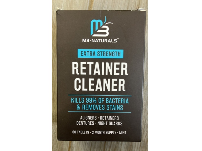 M3 Naturals Retainer Dentures Cleaner Tablets, Mint, 60 Count