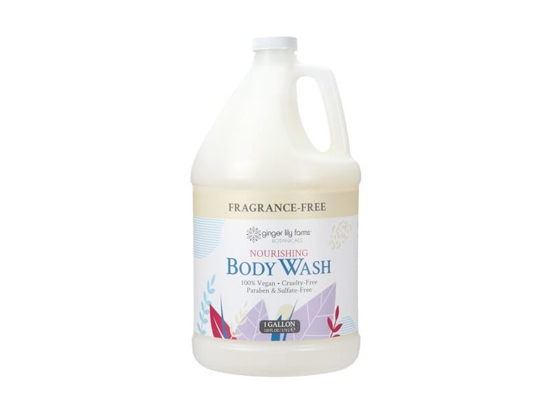 Ginger Lily Farms Botanicals Nourishing Body Wash, Fragrance-Free, 128 fl oz/3.78 L