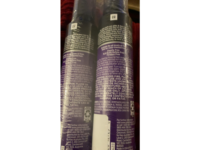 John Frieda Curl Reviver Mousse, Rosehip Oil, 7.2 oz/204 g, Pack Of 2