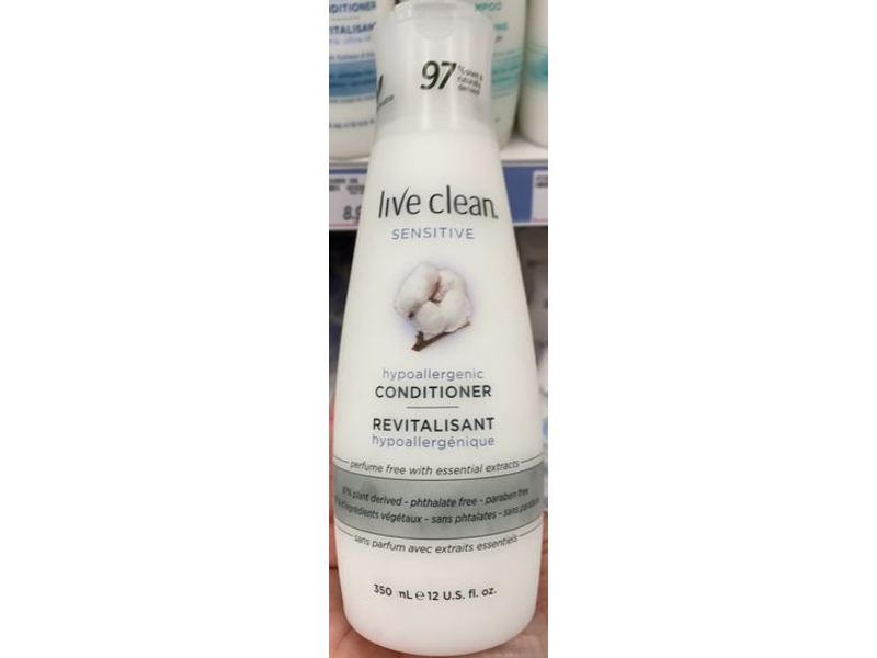 Live Clean Hypoallergenic Conditioner, Sensitive, 12 fl oz/350 mL