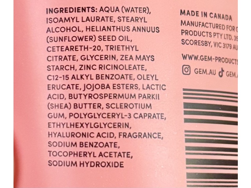 Gem Whole Body Cream Deodorant, Watermelon Fresh, 2.5 fl oz/73 mL