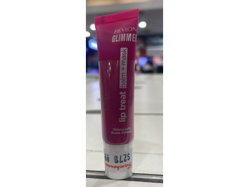 Revlon Glimmer Lip Treat Balm + Mask, Hibiscus Spritz, 0.4 fl oz/2.4 g