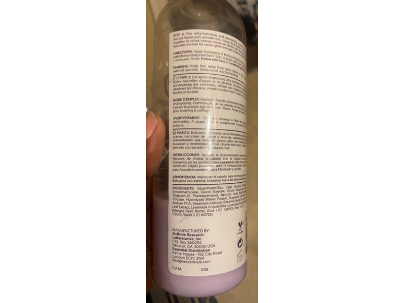 Design Essentials Moisturizing & Detangling Conditioner, Agave & Lavender, 12 oz/340 g