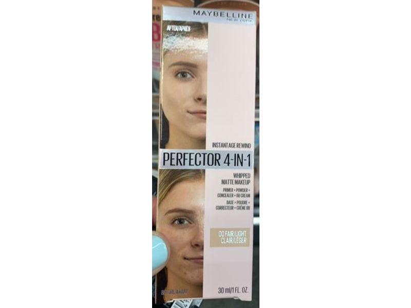 Maybelline New York Perfector 4-In-1 Whipped Matte Makeup, 00 Fair/Light, 1 fl oz/30 mL