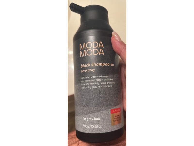Moda Moda Black Shampoo 10, Zero Gray, 10.58 fl oz/300 g