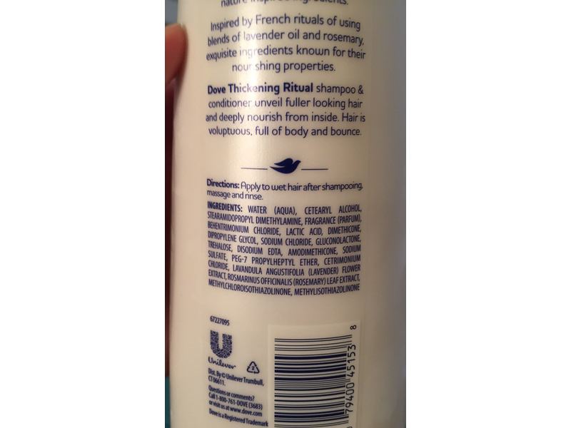 Dove Nourishing Rituals Thickening Conditioner, Lavender Oil & Rosemary Extract, 12 fl oz/355 mL