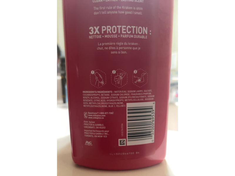 Old Spice Body Wash, Krakenguard, 30 fl oz/887 mL, Pack Of 4