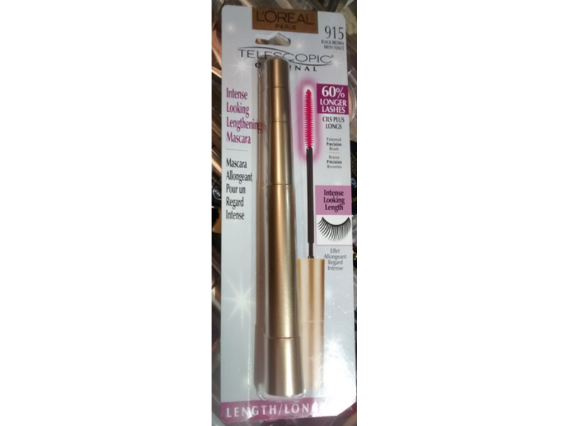 L'Oreal Paris Telescopic Original Mascara, 915 Black Brown, 0.27 fl oz/8 mL