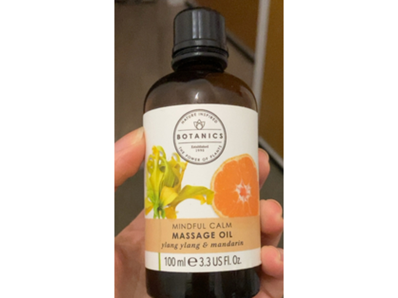 Botanics Mindful Calm Massage Oil, Ylang Ylang & Mandarin, 3.3 fl oz/100 mL