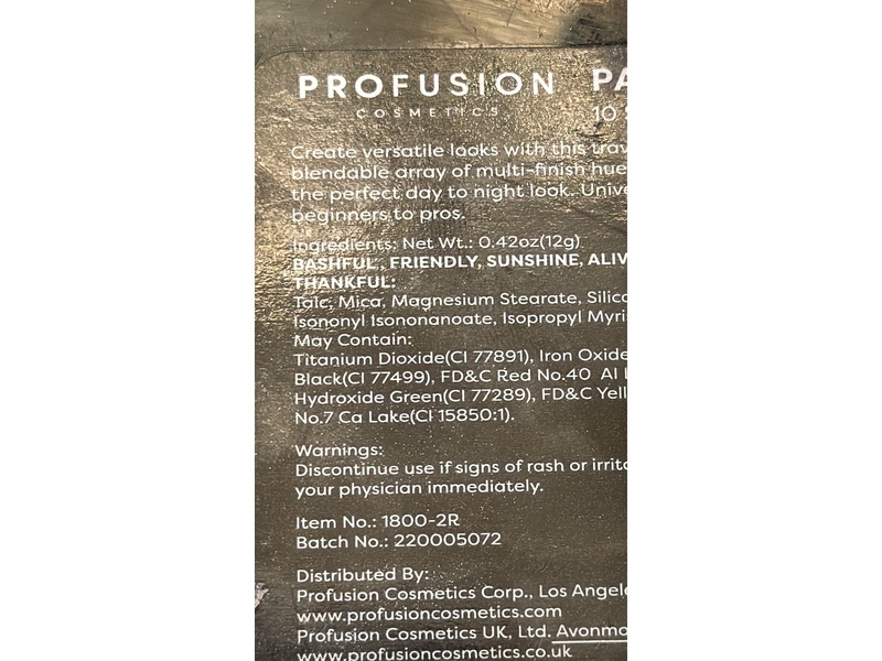 Profusion 10 Shade Eyeshadow Palette, Pastel, 0.42 oz/12 g