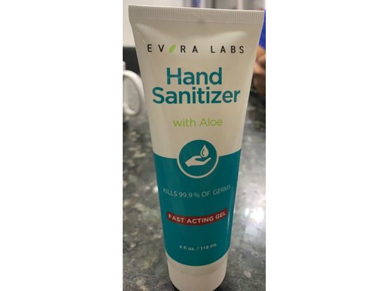 Evora Labs Hand Sanitizer, Aloe, Fast Acting Gel, 4 fl oz/118 mL, 5 Count