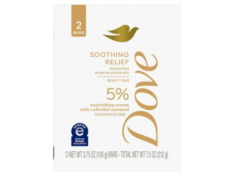 Dove Eczema-Prone Skin Care Beauty Bar, Fragrance Free, 3.75 oz/106 g, 10 Count