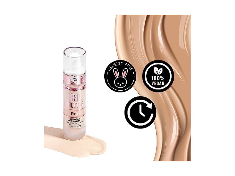 Makeup Revolution IRL Filter Longwear Foundation, F10, 0.7 fl.oz. (US) / 23ml
