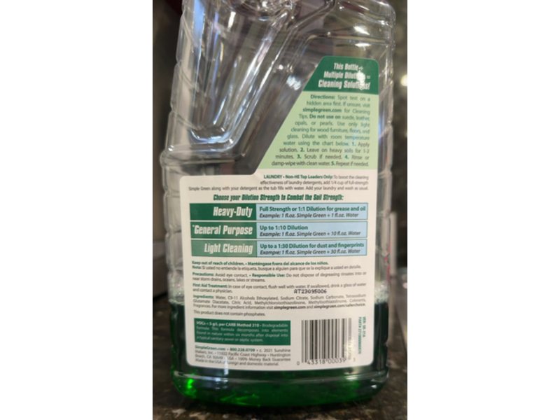 Simple Green Economical & Versatile All-Purpose Cleaner, 67.6 fl oz/2 L