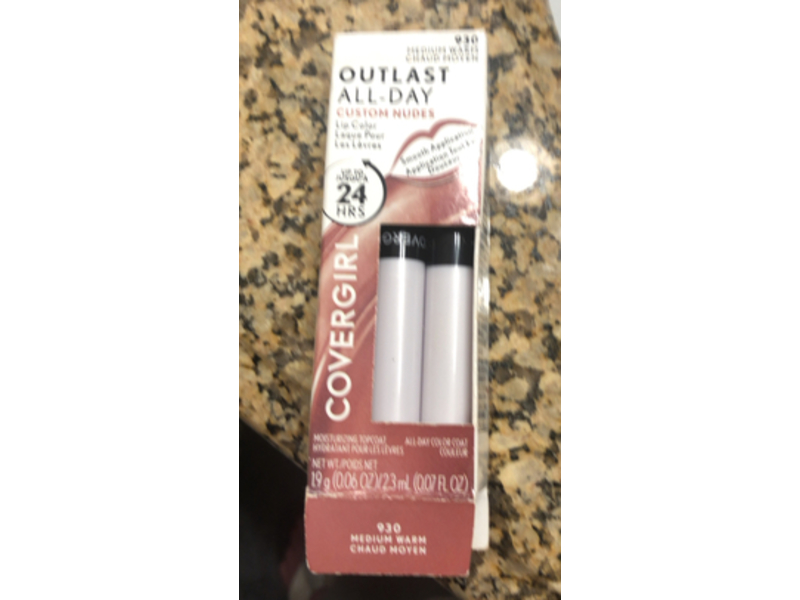 Covergirl Outlast All-Day Custom Nudes Moisturizing Topcoat & All-Day Color Coat, Medium Warm
