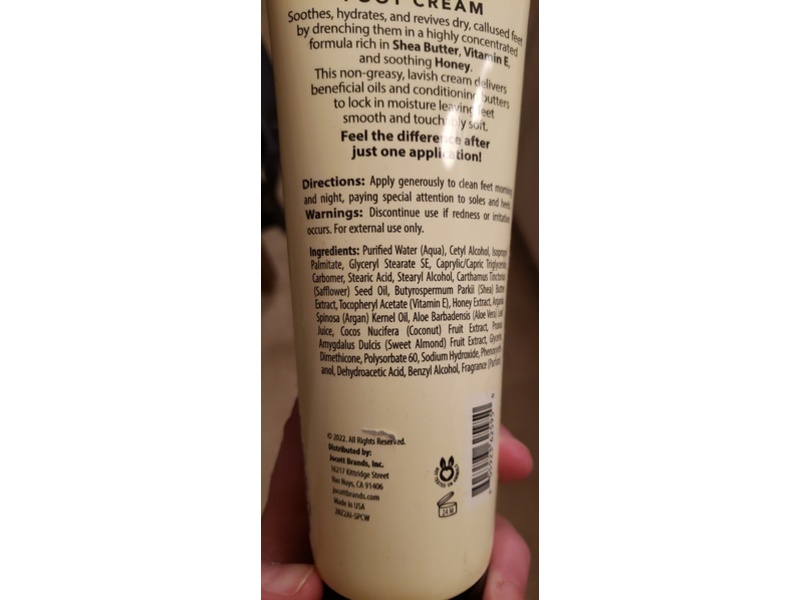 Nature Love Moisturizing Foot Cream, Honey + Shea Butter, 8 oz/227 g