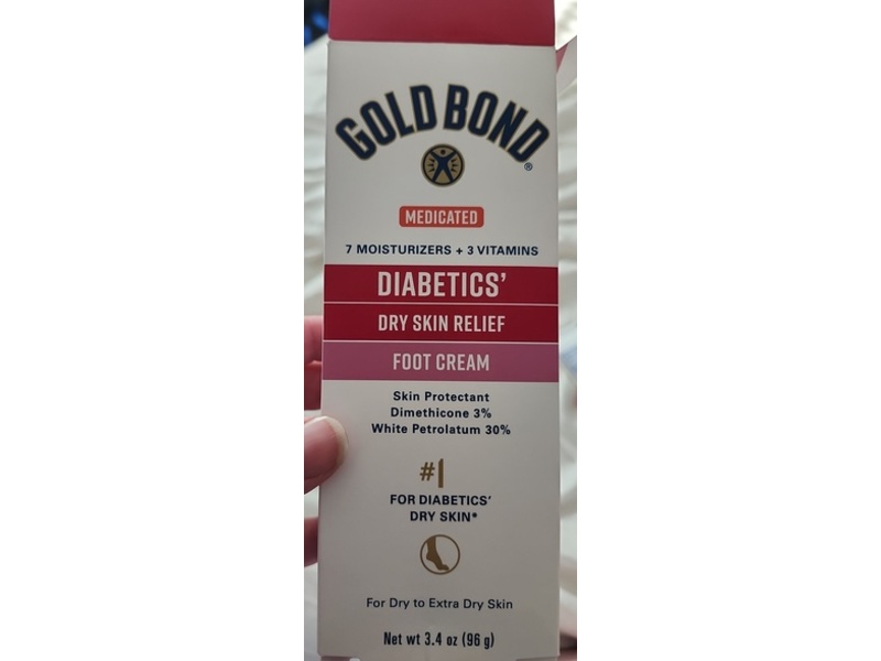 Gold Bond Medicated Diabetics' Dry Skin Relief Foot Cream, 3.4 oz/96 g