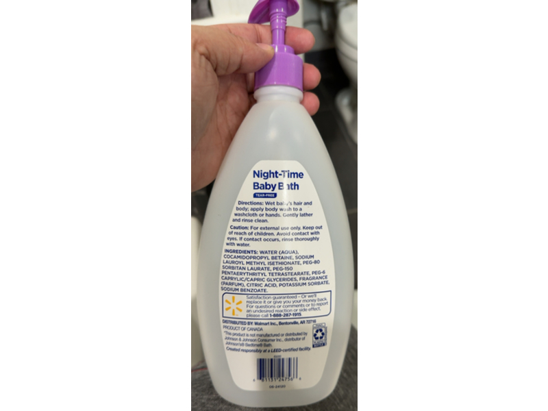 Equate Night Time Baby Bath, Tear Free, 28 fl oz/828 mL