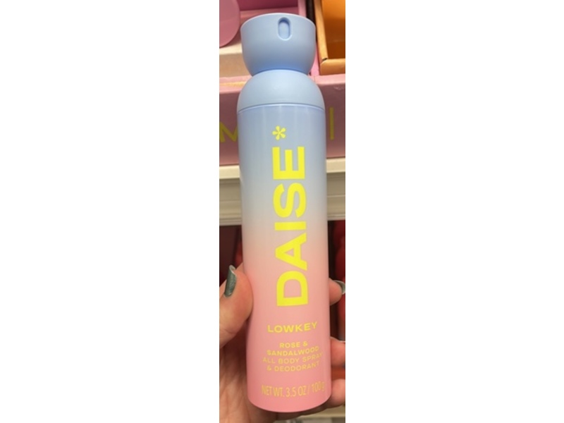 Daise Lowkey Body Spray & Deodorant, Rose & Sandalwood, 3.5 oz/100 g