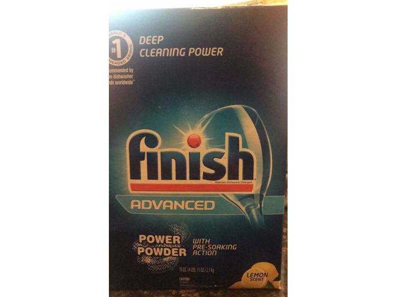 Finish Advanced Power Powder Dishwasher Detergent, Lemon Scent, 75 oz/2.1 kg
