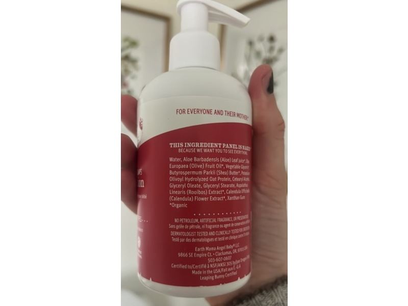 Earth Mama Angel Baby Simply Non Scents Baby Lotion, Unscented, 8 fl oz/240 mL, Pack Of 2