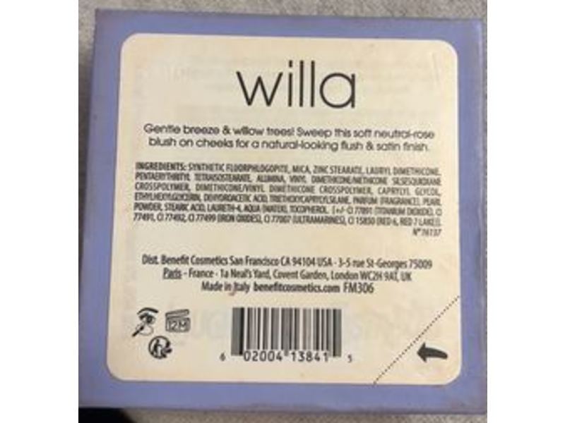 Benefit Cosmetics Willa Soft Neutral Rose Blush, 0.21 oz/6 g