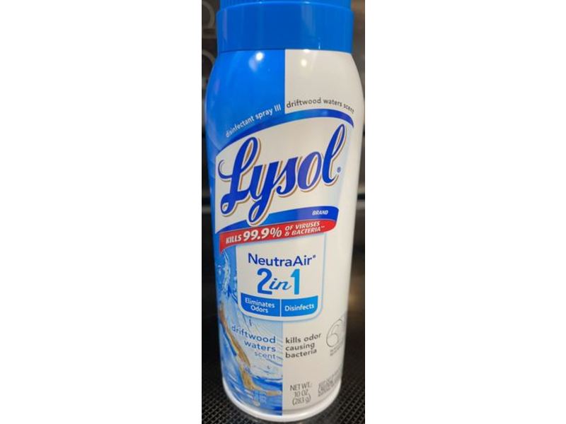 Lysol Neutra Air 2 In 1 Disinfectant Spray, Driftwood Waters Scent, 10 oz/283 g