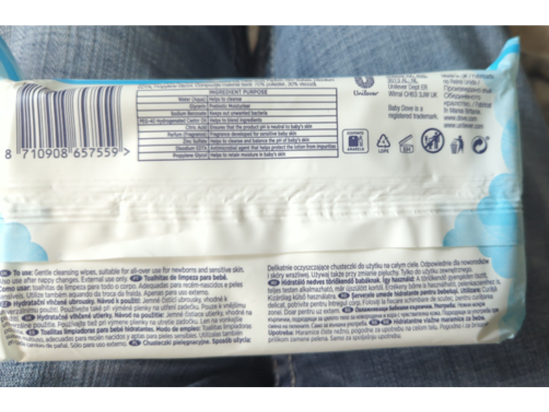 Dove Baby Wipes Rich Moisture, 50 Wipes, Pack Of 12 Pack