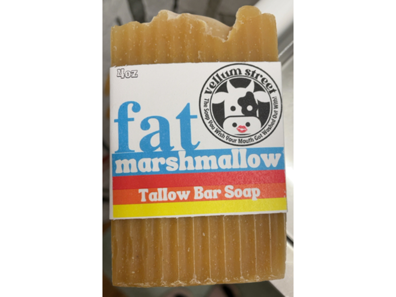Vellum Street Fat Marshmallow Tallow Bar Soap, 4 oz