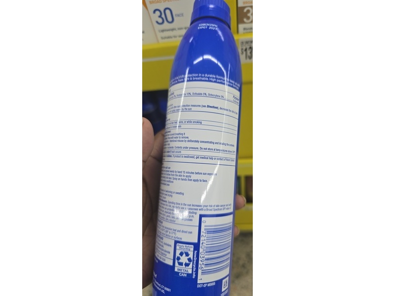 Coppertone Sport 4-In-1 Performance Sunscreen Spray, SPF 50, 5.5 oz/156 g, Pack Of 3