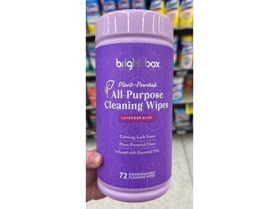 Bright Box All-Purpose Cleaning Wipes, Lavender Bliss, 72 Count