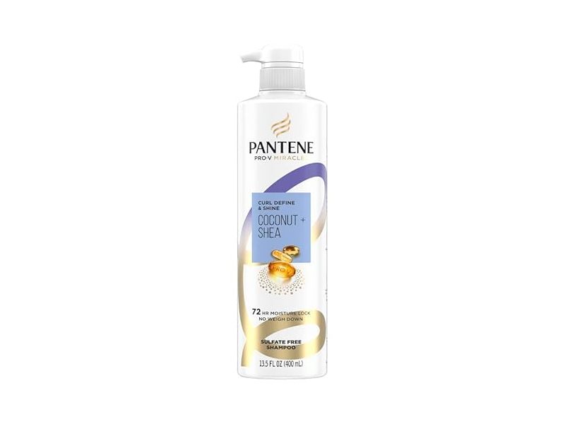 Pantene Curl Define & Shine Shampoo, Coconut + Shea, 13.5 fl oz/400 mL