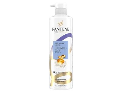 Pantene Curl Define & Shine Shampoo, Coconut + Shea, 13.5 fl oz/400 mL