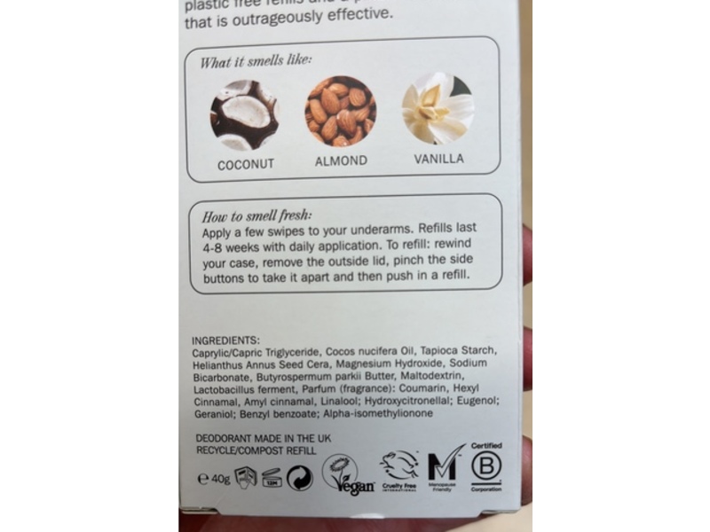 Fussy Refillable Natural Deodorant, Coconut Milk, 40 g