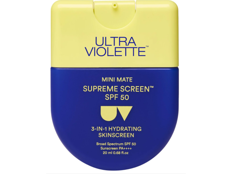 Ultra Violette Mini Mate Supreme Screen Sunscreen, SPF 50 PA ++++, 3 In 1 Hydrating, 0.68 fl oz/20 mL