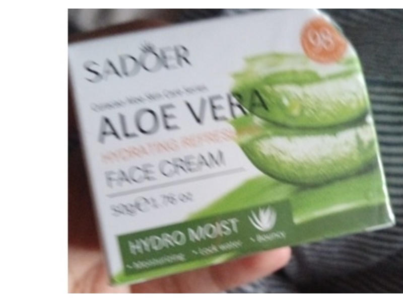 Sadoer Hydrating Refreshing Face Cream, Aloe Vera, 1.76 oz/50 g