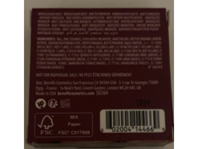 Benefit Single Matte Bronzing Powder, Hoola , 0.00 oz/1.8 g