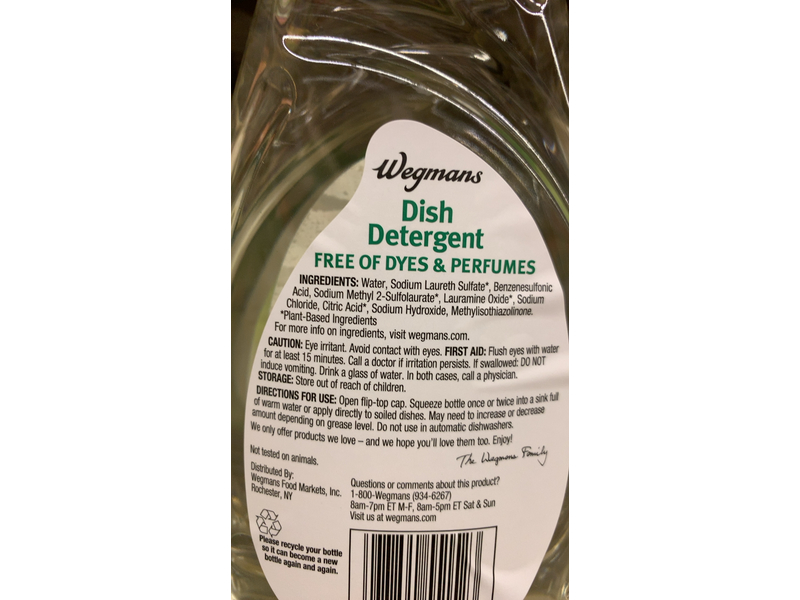 Wegman Dish Detergent, 24 fl oz/705 mL