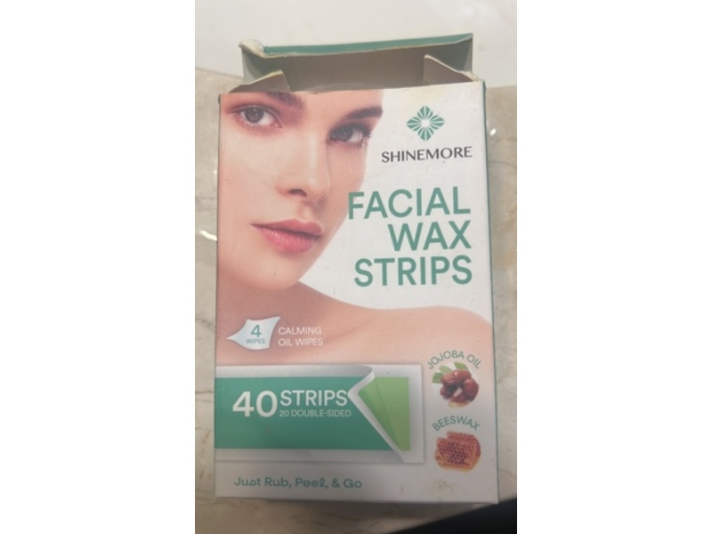 Shinemore Facial Wax Strips Kit, Jojoba Oil + Beeswax, 40 Count