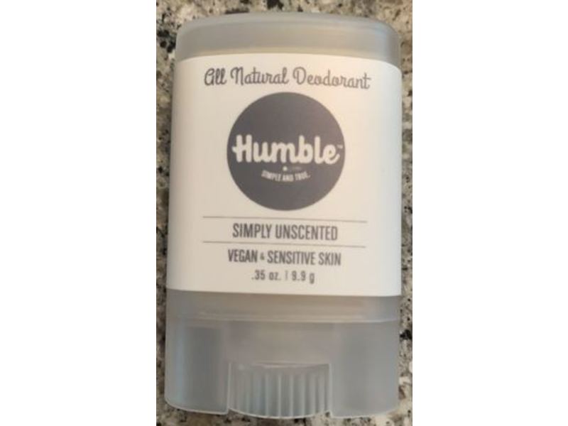 Humble All Natural Deodorant, Simply Unscented, 0.35 oz/9.9 g