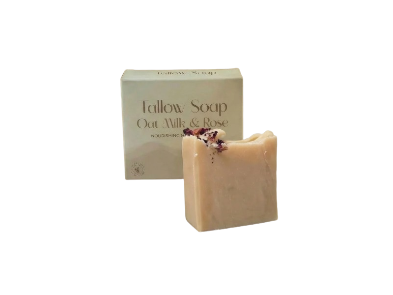 Natural Care Tallow Soap, Oat Milk & Rose, 120 g